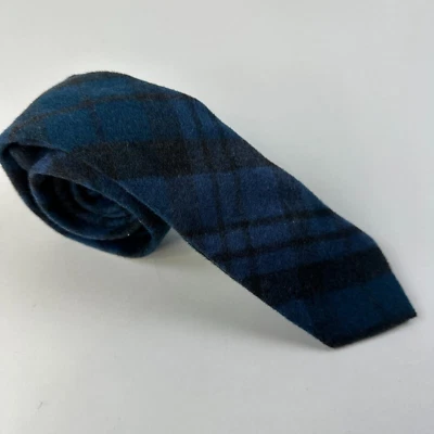 Buffalo Jackson Tie Necktie Mens Wool Blend Blue Plaid Classic 56 x 2.5 - Image 1 of 4