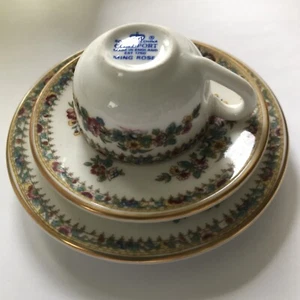 Used Vintage Collectors Miniature Coalport Ming Rose trio tea cup saucer plate - Picture 1 of 22