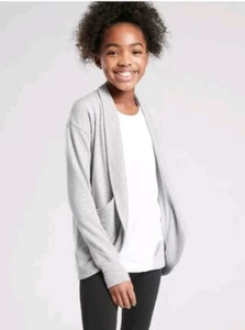 Athleta Girl Wrap 'N Roll Sweatshirt 2.0 XL (14) Youth Knit Cardigan Gray - Picture 1 of 17