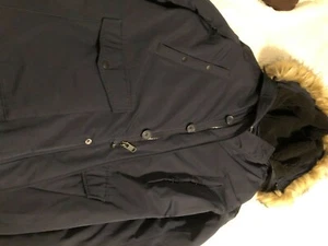 Men's Express Parka SIZE M NAVY BLUE WORN ONLY 2-3 TIMES, BASICALLY NEW - Picture 1 of 4