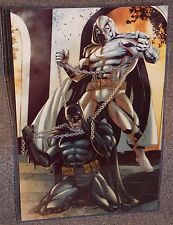 Batman vs Moon knight Glossy Art Print 11 x 17 In Hard Plastic Sleeve