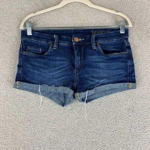 Blank NYC Denim Jean Shorts Women's 28 Blue Low Rise 4-Pocket Cuffed Hem Cotton - Picture 1 of 8