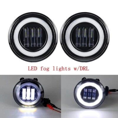 2PCS For 2007-2013 Chevrolet Avalanche 1500 Tahoe LED Fog Lights White Halo DRL - Image 1 of 4