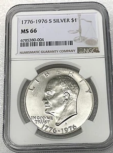 1776-1976 S Eisenhower Ike Dollar NGC MS66 Silver 004 - Picture 1 of 2