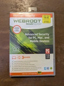 Webroot Secure Anywhere Internet Security WINDOWS, MAC & Android NEW SEALED - Picture 1 of 8