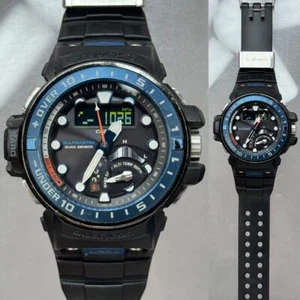 Casio G-Shock Gulfmaster GWN-Q1000-1AJF Radio Sensor Cuádruple Solar Bisel Azul Usado - Imagen 1 de 20