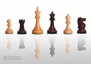 The Reykjavik II Chess Set - Pieces Only - 3.75" King - Purpleheart Gilded - Picture 1 of 11