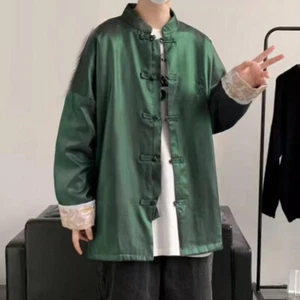 Chinese Style Men's Tang Zhuang Coat Loose Casual Suit Jacket Hanfu Outerwear - Picture 1 of 6
