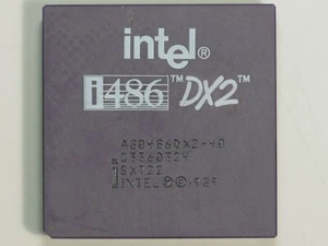 Vintage Intel A80486DX2-40 SX722 Ceramic CPU *RARE* - Photo 1/4