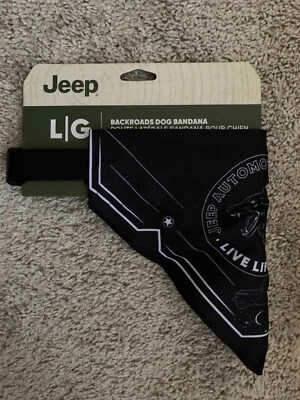 Jeep Backroads Dog Bandana Live Life Wild Black Wolf Size Large - Image 1 of 4