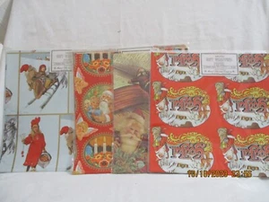 Vintage Marcel Schurman & Evergreen Press Weihnachten Geschenkpapier 9 Blatt unbenutzt - Bild 1 von 5