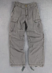Pantalon Cargo Distressed Workwear Carhartt W28 L32 Gris Streetwear Zip Fly - Imagen 1 de 18