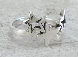 LINDO ANILLO ESTRELLA MÚLTIPLE PLATA ESTERLINA .925 talla 7 estilo# r3425 - Imagen 1 de 4