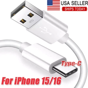 IPhone 16 15 Pro Max Plus USB-A Cable Fast Charger Type C Charging Data lot Cord - Picture 1 of 11