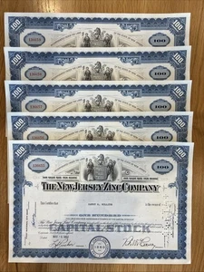 5x The New Jersey Zinc Company certificados de acciones 500 acciones 1963 secuenciales - Imagen 1 de 4