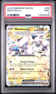 2023 Pokemon Par En-Paradox Rift #058 Mewtwo Ex PSA 9 - Picture 1 of 2