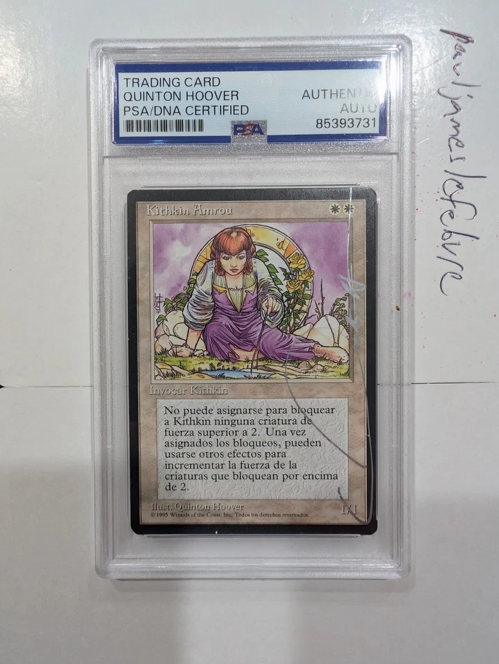 Kithkin Amrou* 4th Ed (Spanish) MTG Signed  Quinton Hoover PSA Authentication - Image 1 of 2