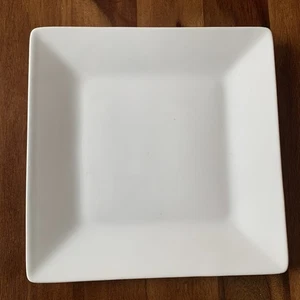 Real Simple Set of 4, White  8 1/8" Hard Square Salad Plates - Commercial Grade - Picture 1 of 13