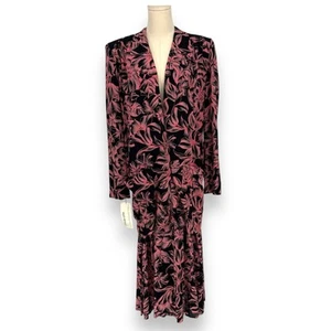 Vintage 1980s Carole Little for Saint-Tropez West Neon Pink Skirt Suit, Size 10 - Picture 1 of 10