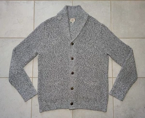 Faherty Men's Large Marled Cardigan Sweater Shawl Light Gray Cotton Cashmere - Picture 1 of 8