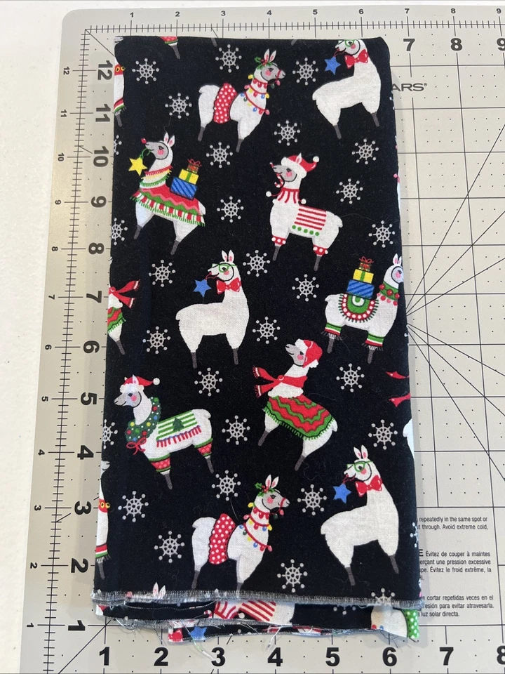 Hobby Lobby Christmas Llama Alpaca Cotton Fabric. 21”Lx41”W - Image 1 of 1