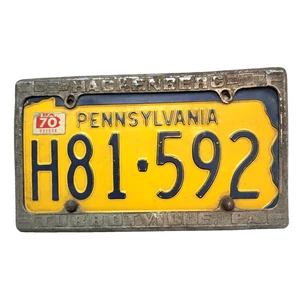 Matrícula Pennsylvania 1970 vintage H81 592 buen estado con marco - Imagen 1 de 7