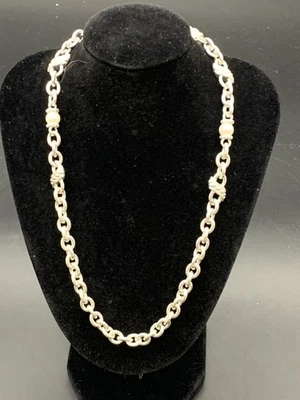 Judith Ripka 纯银 925 珍珠扣链项链 (N8) — 第 1/4 张图片