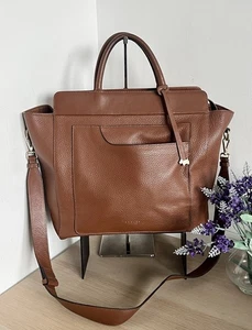 Radley Villiers Road Tan Brown Pebbled Leather Large Shoulder Bag With Charm - Picture 1 of 21