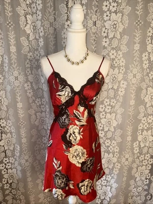 De Colección Apt.9 Vestido Sin Mangas Estampado Floral y Encaje Semi Transparente Mini Corte Sesgado Mediano 36 Busto Foto 1 de 4