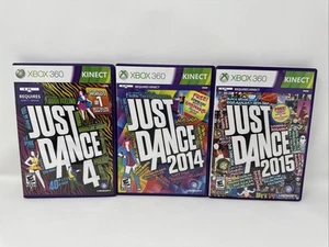 Xbox 360 Kinect 3 Game Lot Just Dance 4, Just Dance 2014, Just Dance 2015 Tested - Picture 1 of 14