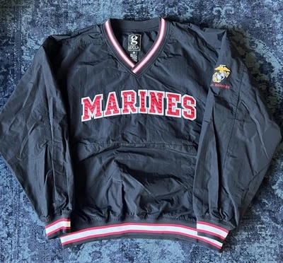 Chaqueta cortavientos suéter forrada vintage del Cuerpo de Marines de los Estados Unidos USMC - L Foto 1 de 4