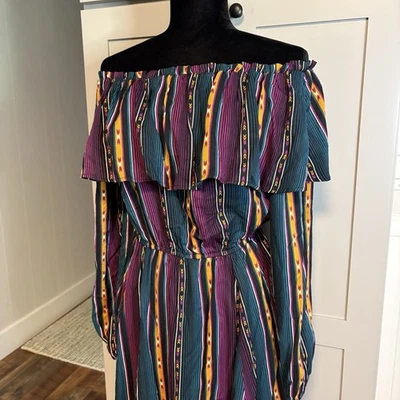 Vestido Wrangler Retro Volantes Alto Bajo Midi Boho Festival Vaquera Western Talla Pequeña Foto 1 de 4