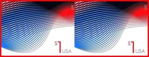 USA 2015 PATRIOTIC WAVES $1 imperforated (no DIE CUTS) HORIZONTAL PAIR MNH - Picture 1 of 1