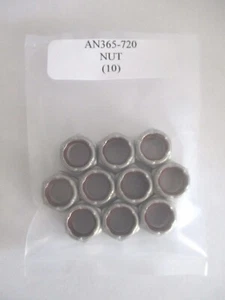 AN365-720 Hex Nut 7/16-20 Self-Locking with Nonmetallic Insert Steel - Lot of 10 - Picture 1 of 4