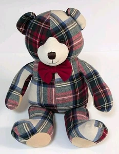 Oso de peluche Pendleton a cuadros de Gund, felpa sentada de 17", raro, excelente estado - Imagen 1 de 8