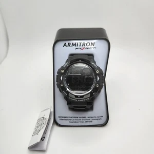 Armitron Pro Sport Watch Resin Strap Water Resistant 165 Ft Chronograph Black - Picture 1 of 9