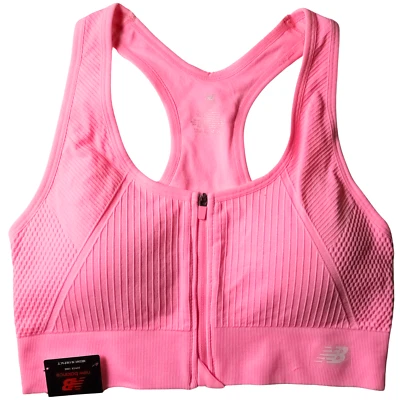 New Balance PEONY GLOW Pink Sports Bra Medium Support XL Women's Activewear - Image 1 of 4