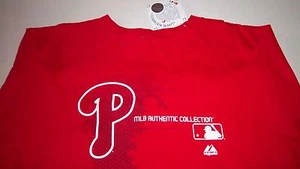NWT Boys Philadelphia Phillies Majestic Bright Red Short Sleeve Logo Shirt XL 18 - Picture 1 of 2