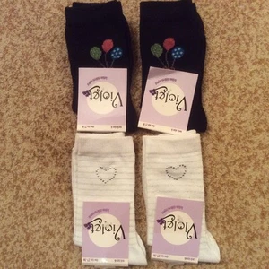 4 pairs of Girls fashion socks. Size 6. Cotton - Picture 1 of 8