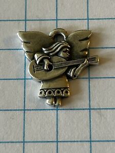 Retired  HTF James Avery Sterling Silver Angel Playing Guitar Mandolin Charm