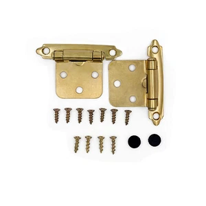 Brushed Brass Cabinet Hinges Variable Overlay Kitchen Cabinet Hinges Decorative - Picture 1 of 13