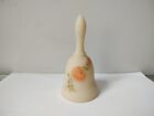 Fenton glass custard bell with painted flower has orig label