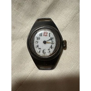 Antique Vintage Women's PORCELAIN FACE Steel Case MOTORING WRIST WATCH - Picture 1 of 5