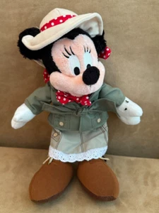 12" Disneyland Hong Kong Minnie Mouse plush safari explorer with TAG Disney - Picture 1 of 4