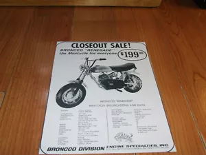 ¡WOW! ANUNCIO DE VENTA DE VACACIONES BRONCCO vintage y raro. REPRODUCCIÓN 7 1/2"" X 10"" - Imagen 1 de 1