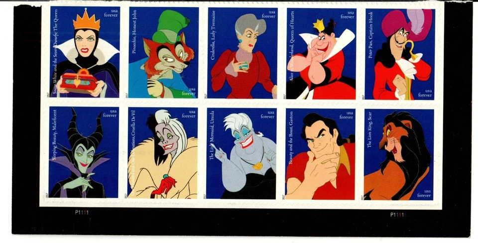 Scott 5213-5222 Forever Disney Villains 10 Stamps MNH Free shipping in the US - Image 1 of 1