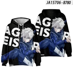 BLUE LOCK Anime Manga Kapuzen Sweatshirt Hoodie Pullover Sweater Coat Polyester - Picture 1 of 2