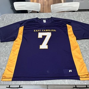 East Carolina Pirates #7 Russell Football Jersey 2XL Purple - Picture 1 of 8