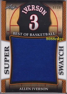 Leaf Super Swatches 2017 bronce #ss01: Allen Iverson #6/30 usado Jumbo Swatch Mvp - Imagen 1 de 1