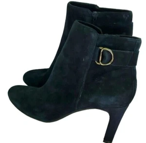 Bandolino Lanna Navy Suede Buckle Heeled Bootie Size 11M - Picture 1 of 8